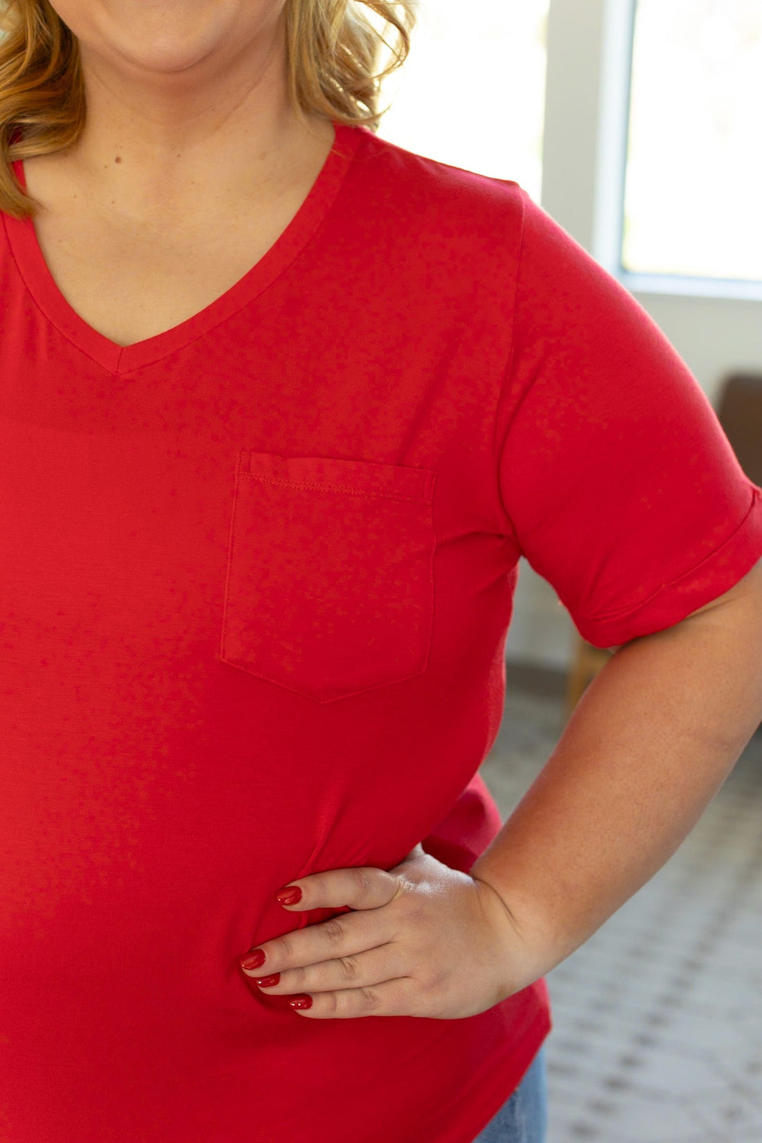 IN STOCK Sophie Pocket Tee - Red | Women&