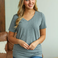 IN STOCK Olivia Tee - Charcoal | Women's Short Sleeve