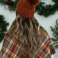 IN STOCK Bella Braid Beanie - Rust  | Women's Knit Hat FINAL SALE