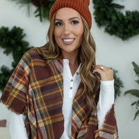 IN STOCK Bella Braid Beanie - Rust  | Women's Knit Hat FINAL SALE