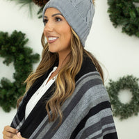 IN STOCK Carly Cable Knit Beanie - Grey | Women's Beanie FINAL SALE