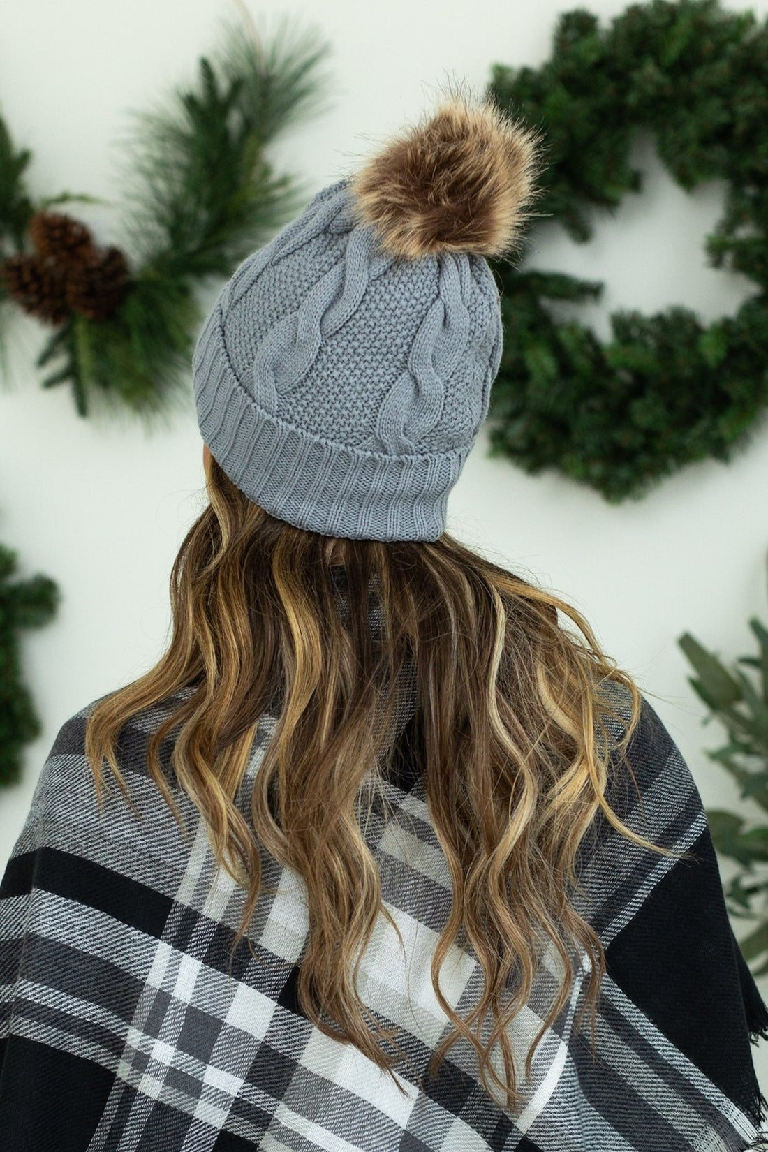 IN STOCK Carly Cable Knit Beanie - Grey | Women&