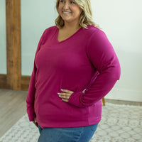 IN STOCK Leah Long Sleeve Top - Magenta | Women's Casual Top FINAL SALE