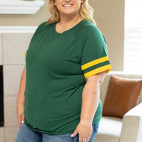 IN STOCK Kylie Tee - Green Bay Green and Yellow