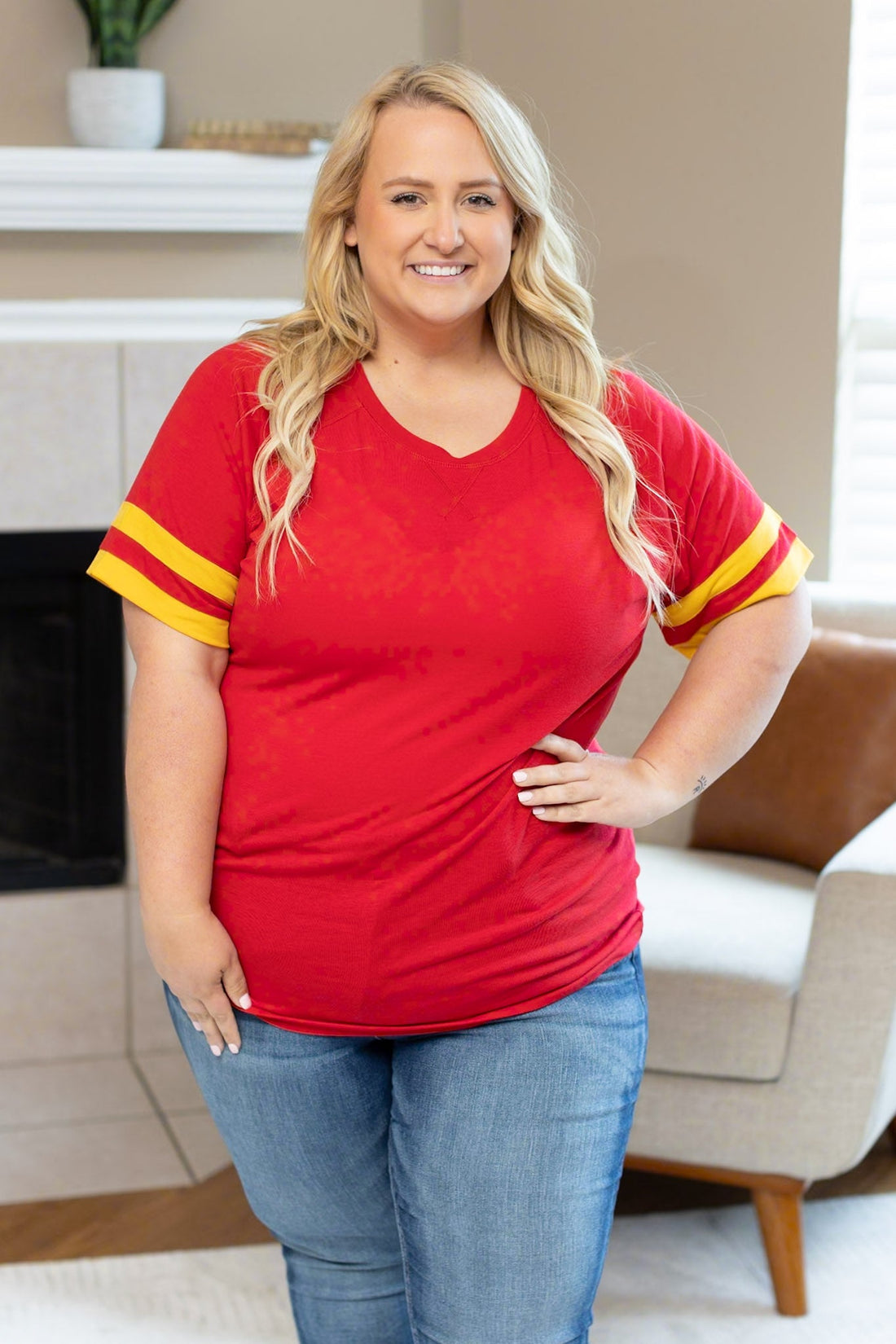 IN STOCK Kylie Tee - Kansas City Red and Yellow FINAL SALE