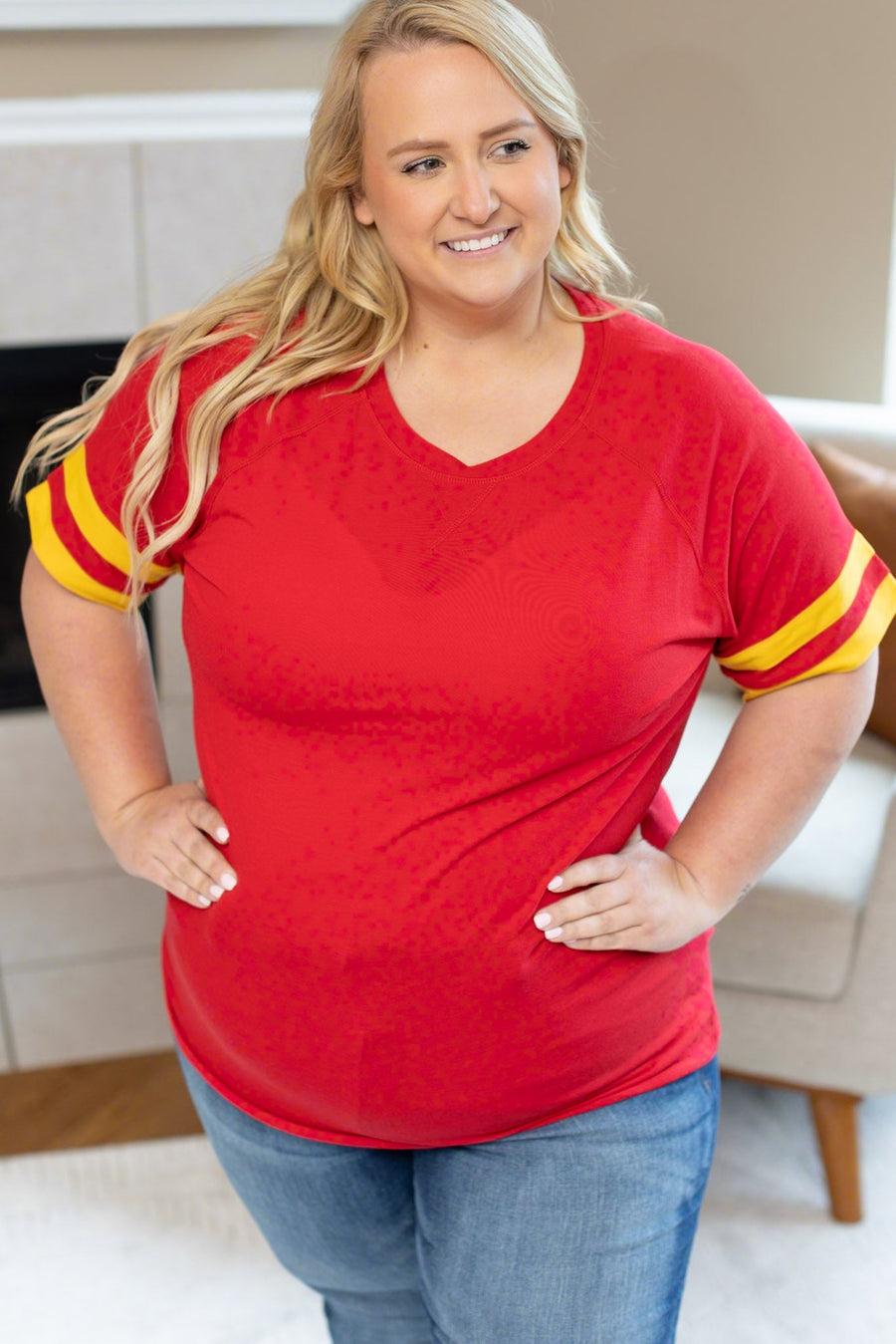 IN STOCK Kylie Tee - Kansas City Red and Yellow FINAL SALE