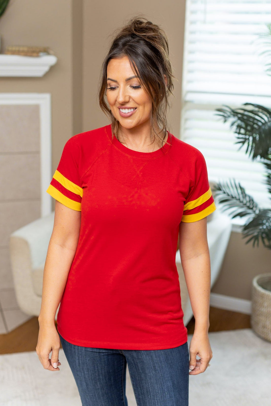 IN STOCK Kylie Tee - Kansas City Red and Yellow FINAL SALE