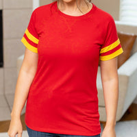 IN STOCK Kylie Tee - Kansas City Red and Yellow FINAL SALE