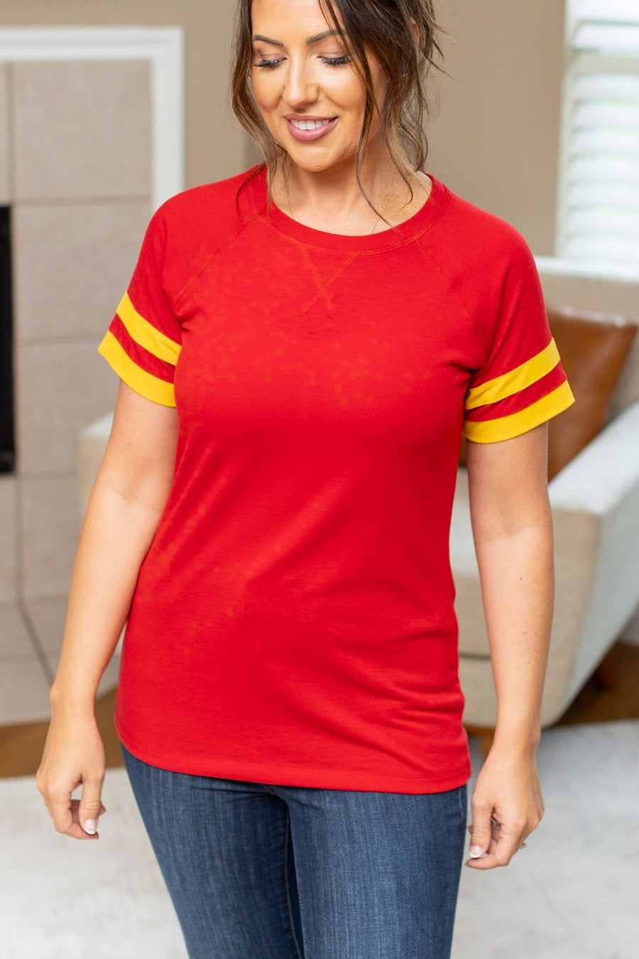 IN STOCK Kylie Tee - Kansas City Red and Yellow FINAL SALE