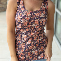 IN STOCK Luxe Crew Tank - Navy Floral Mix | Women's Tank Top FINAL SALE