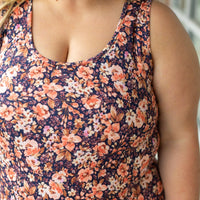 IN STOCK Luxe Crew Tank - Navy Floral Mix | Women's Tank Top FINAL SALE