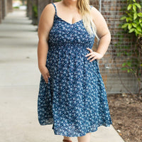 IN STOCK Cassidy Midi Dress - Blue Floral Mix | Women’s Dress FINAL SALE