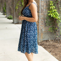 IN STOCK Cassidy Midi Dress - Blue Floral Mix | Women’s Dress FINAL SALE