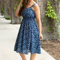 IN STOCK Cassidy Midi Dress - Blue Floral Mix | Women’s Dress FINAL SALE