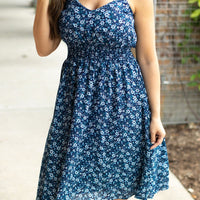 IN STOCK Cassidy Midi Dress - Blue Floral Mix | Women’s Dress FINAL SALE