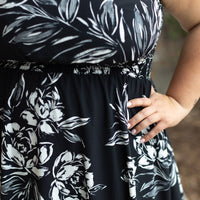 Cassidy Midi Dress - Black and White Floral | Summer Dress 