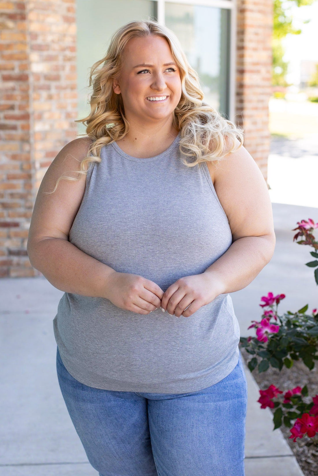 IN STOCK Tara Ribbed Tank - Grey | Women&