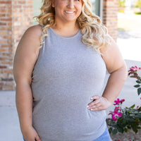 IN STOCK Tara Ribbed Tank - Grey | Women's Tank Top