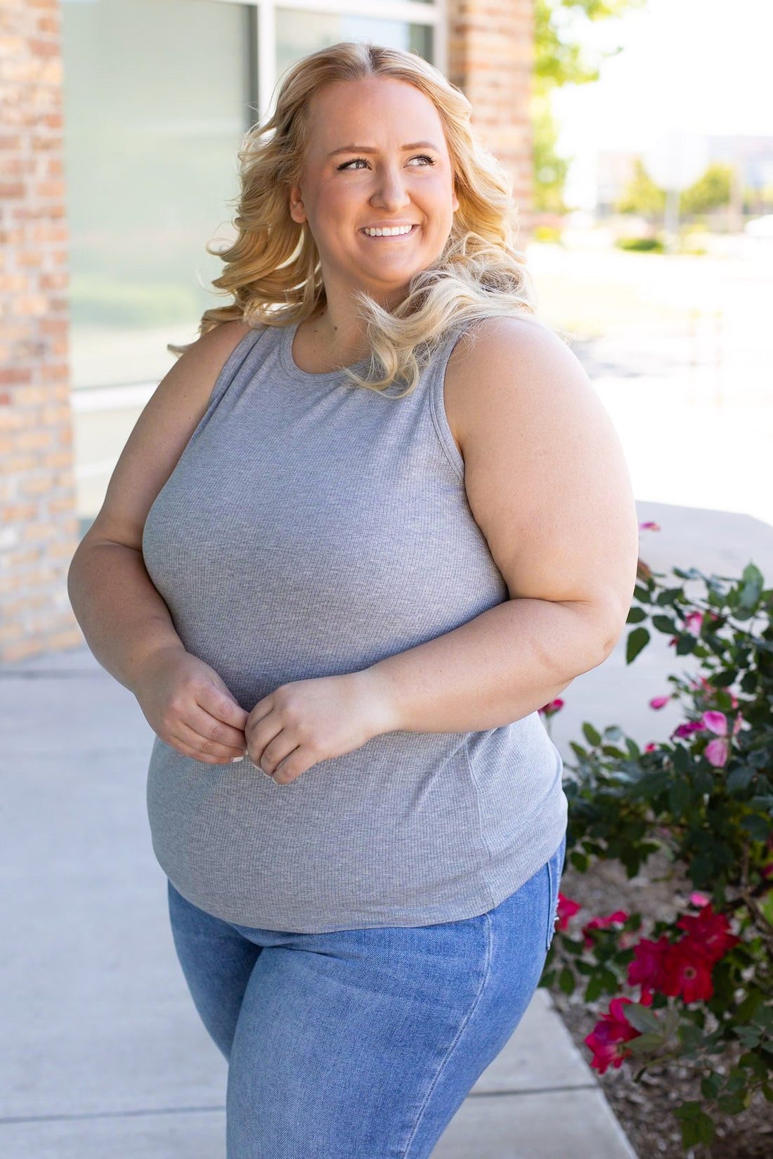 IN STOCK Tara Ribbed Tank - Grey | Women&