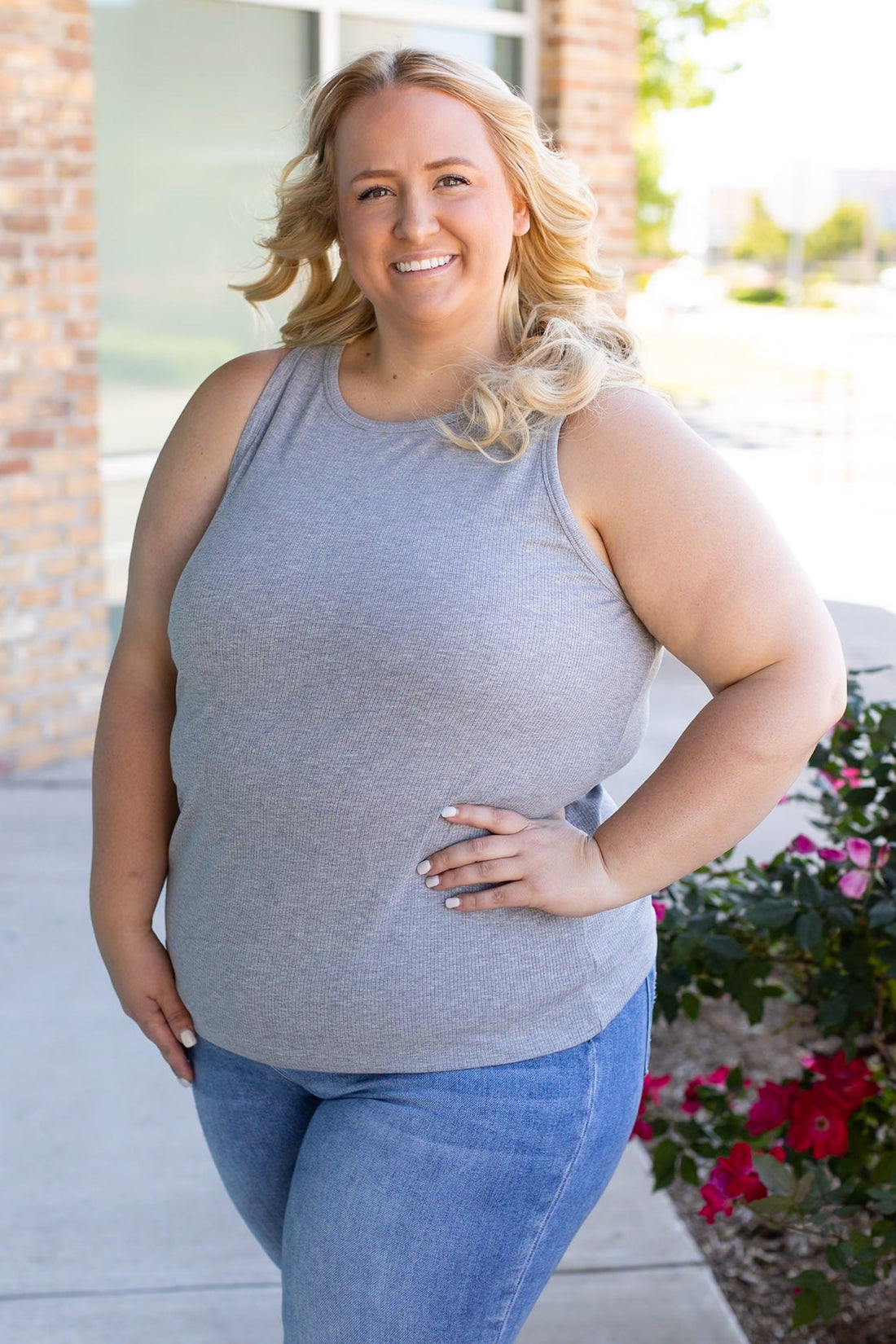 IN STOCK Tara Ribbed Tank - Grey | Women&