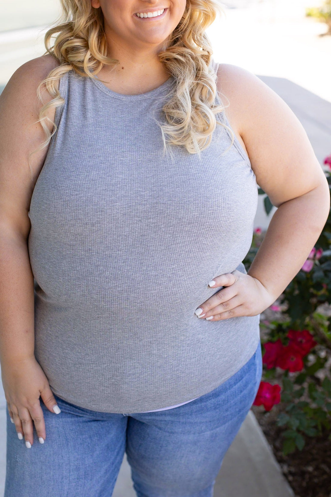 IN STOCK Tara Ribbed Tank - Grey | Women&