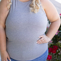 IN STOCK Tara Ribbed Tank - Grey | Women's Tank Top