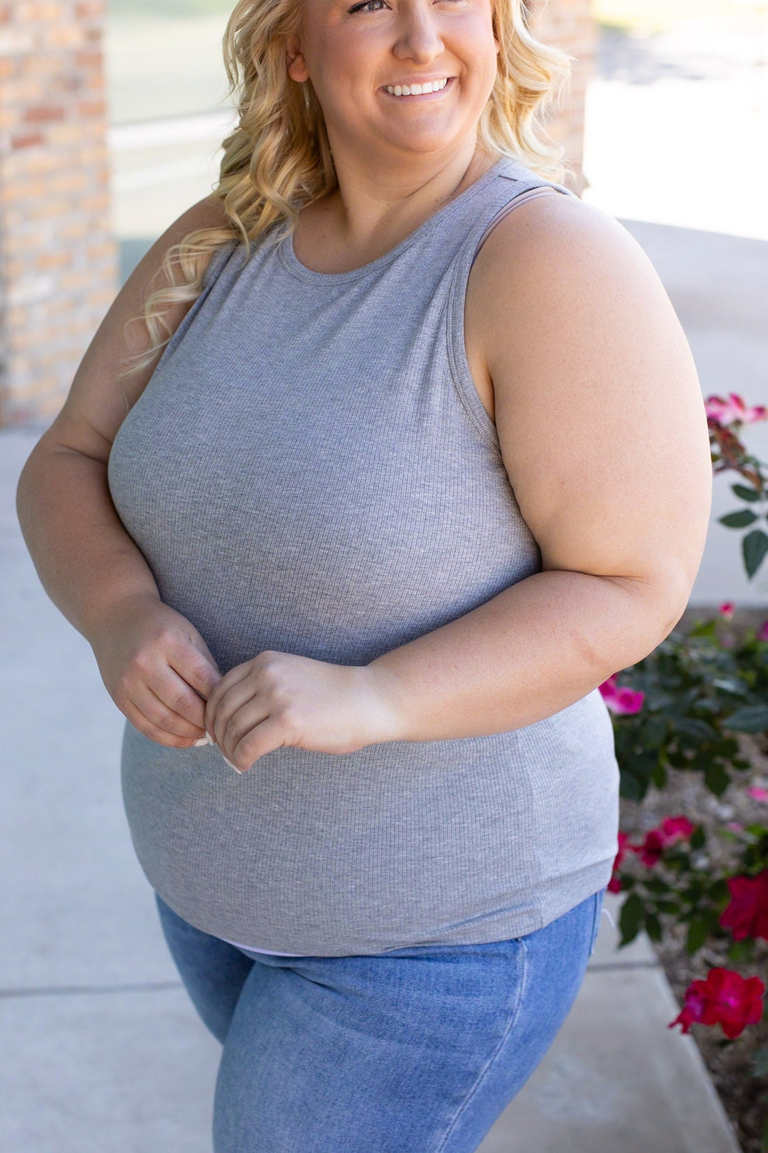 IN STOCK Tara Ribbed Tank - Grey | Women&