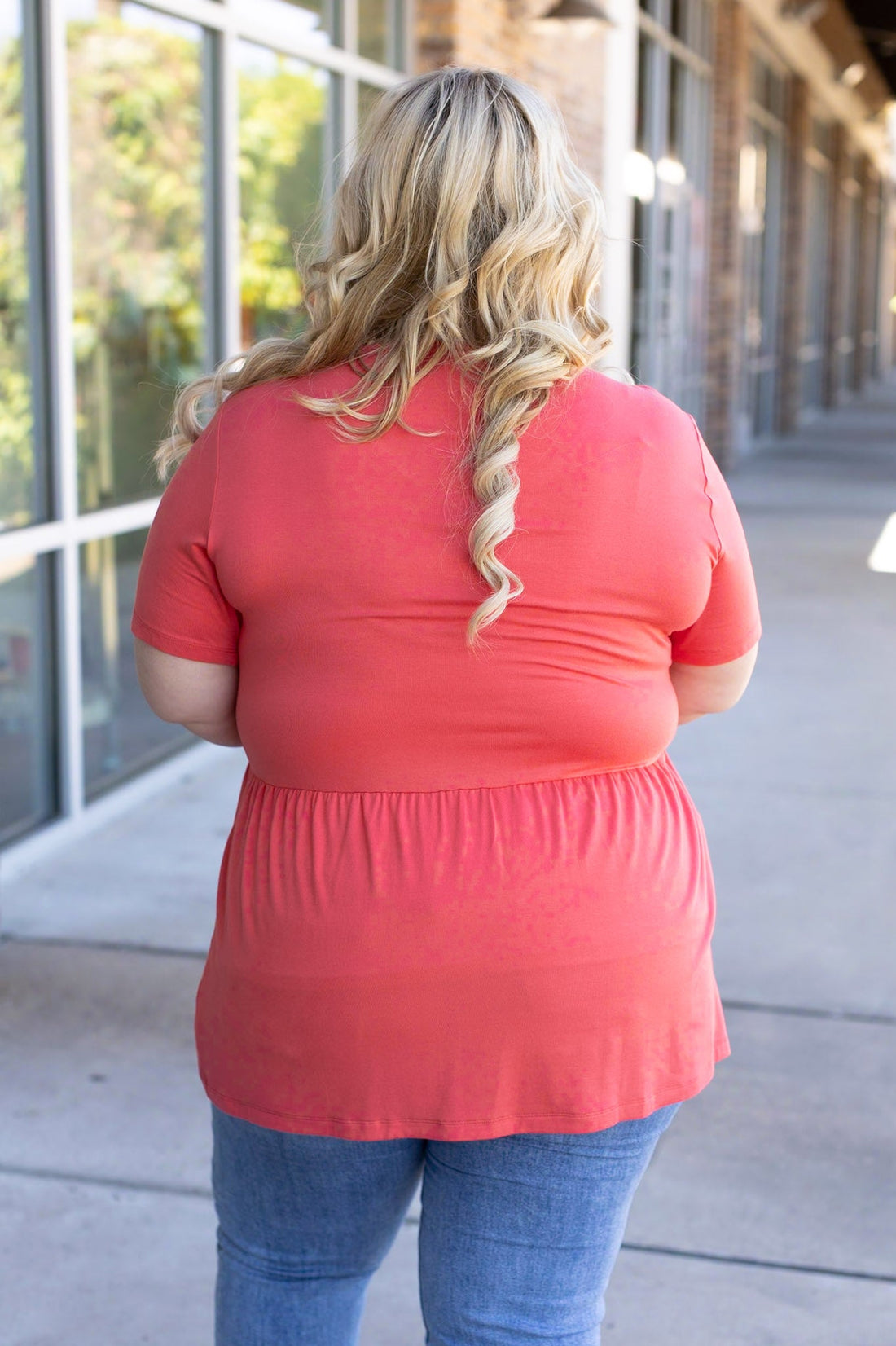 IN STOCK Sarah Ruffle Short Sleeve - Deep Coral | Women&