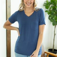 IN STOCK Sophie Pocket Tee - Blue FINAL SALE