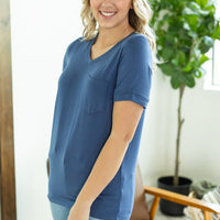 IN STOCK Sophie Pocket Tee - Blue FINAL SALE