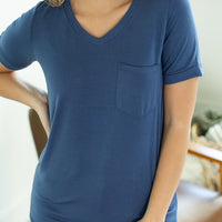 IN STOCK Sophie Pocket Tee - Blue FINAL SALE