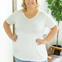 IN STOCK Sarah Ruffle Short Sleeve - Ivory | Women's Top