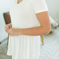 IN STOCK Sarah Ruffle Short Sleeve - Ivory | Women's Top