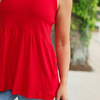 IN STOCK Renee Ruffle Tank - Red | Women's Sleeveless Top