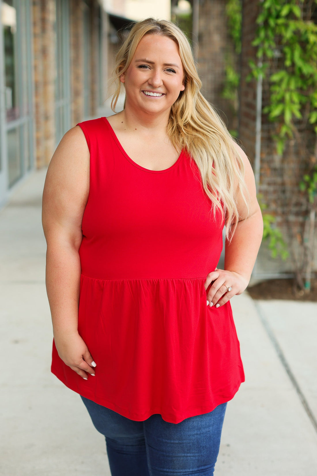 IN STOCK Renee Ruffle Tank - Red | Women&