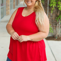 IN STOCK Renee Ruffle Tank - Red | Women's Sleeveless Top