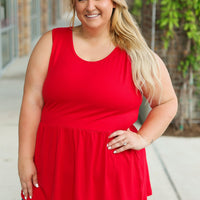 IN STOCK Renee Ruffle Tank - Red | Women's Sleeveless Top