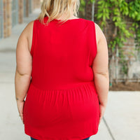 IN STOCK Renee Ruffle Tank - Red | Women's Sleeveless Top