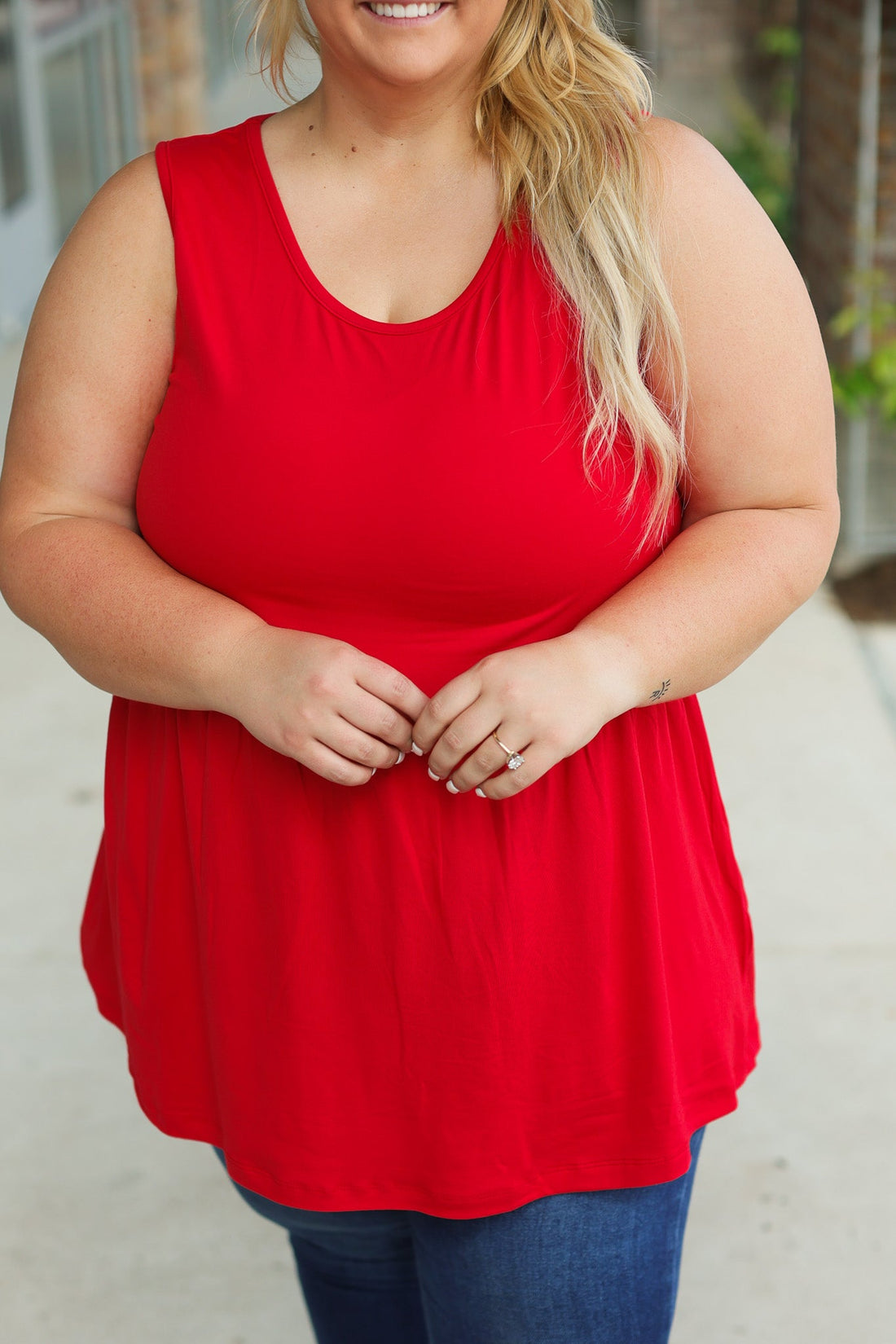 IN STOCK Renee Ruffle Tank - Red | Women&