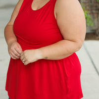 IN STOCK Renee Ruffle Tank - Red | Women's Sleeveless Top