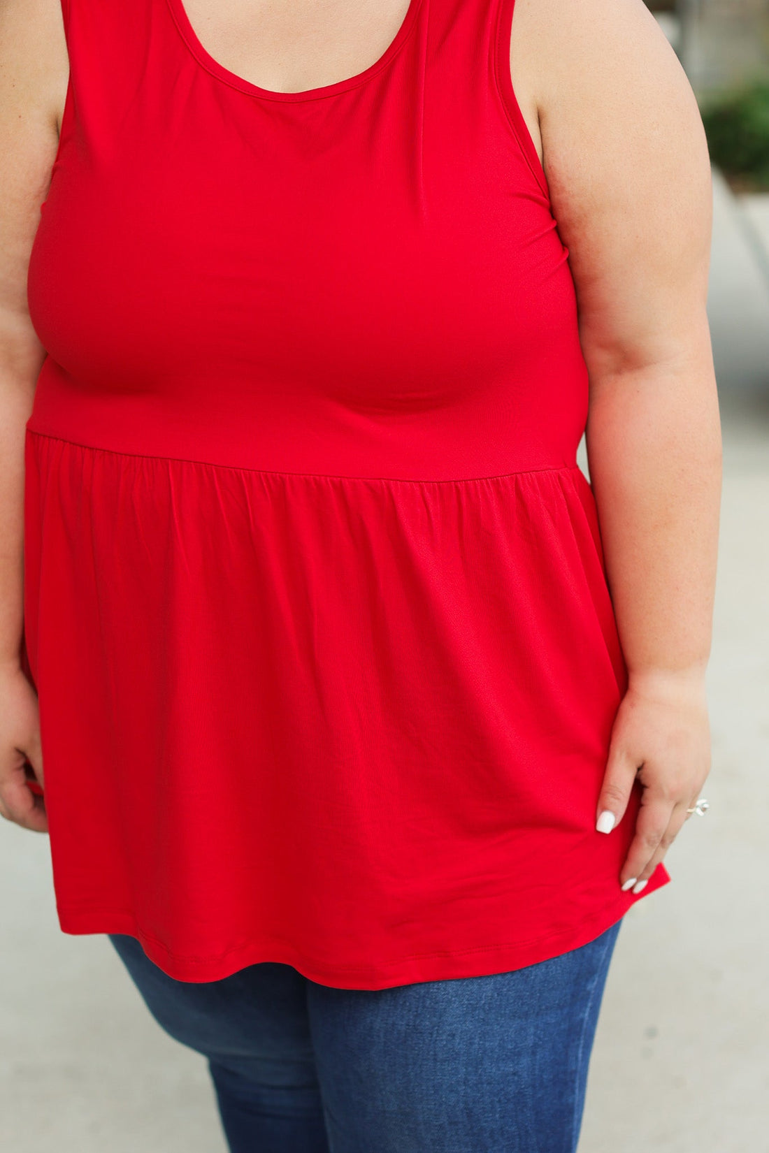 IN STOCK Renee Ruffle Tank - Red | Women&