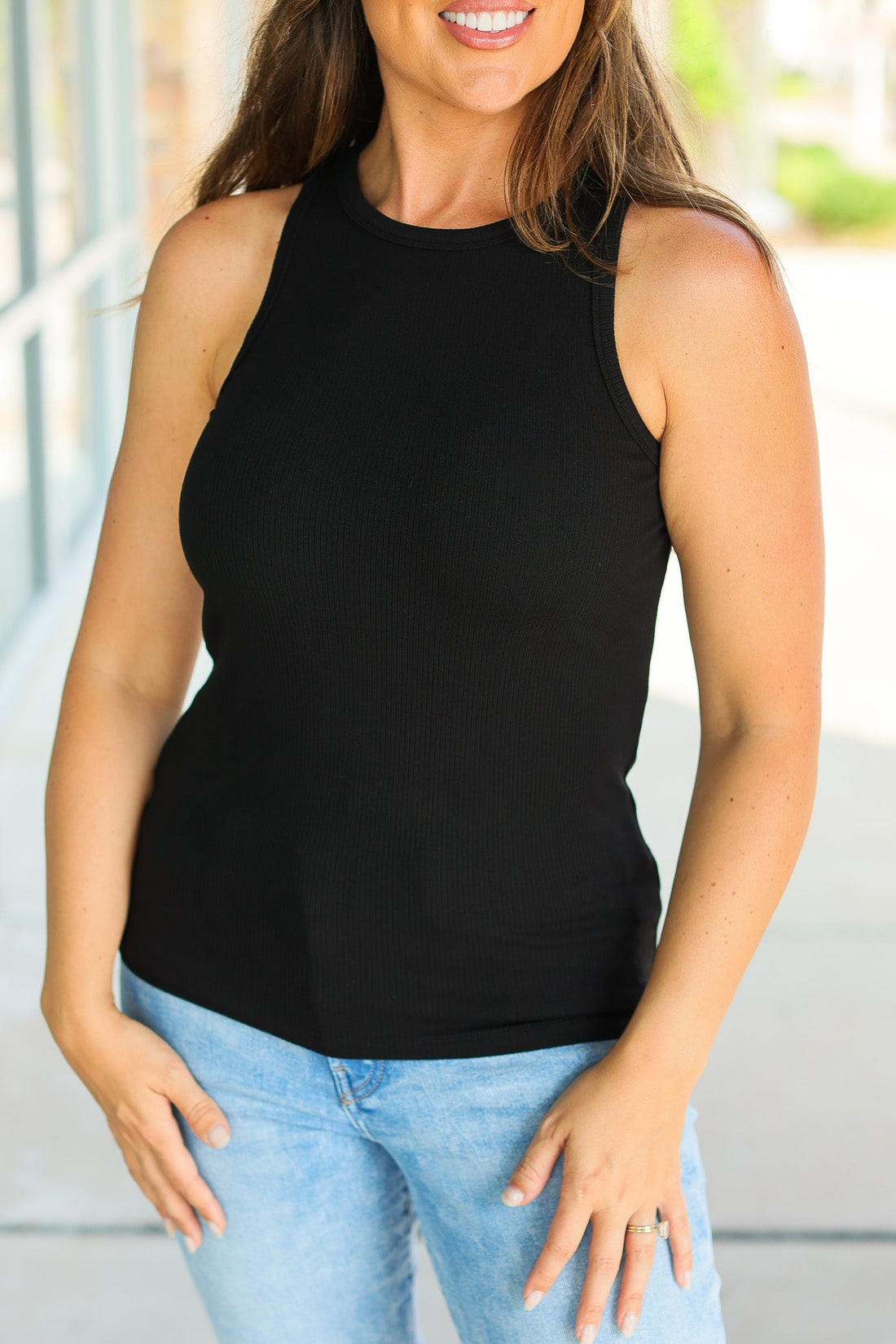 IN STOCK Tara Ribbed Tank - Black | Women&