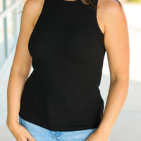 IN STOCK Tara Ribbed Tank - Black | Women's Tank Top