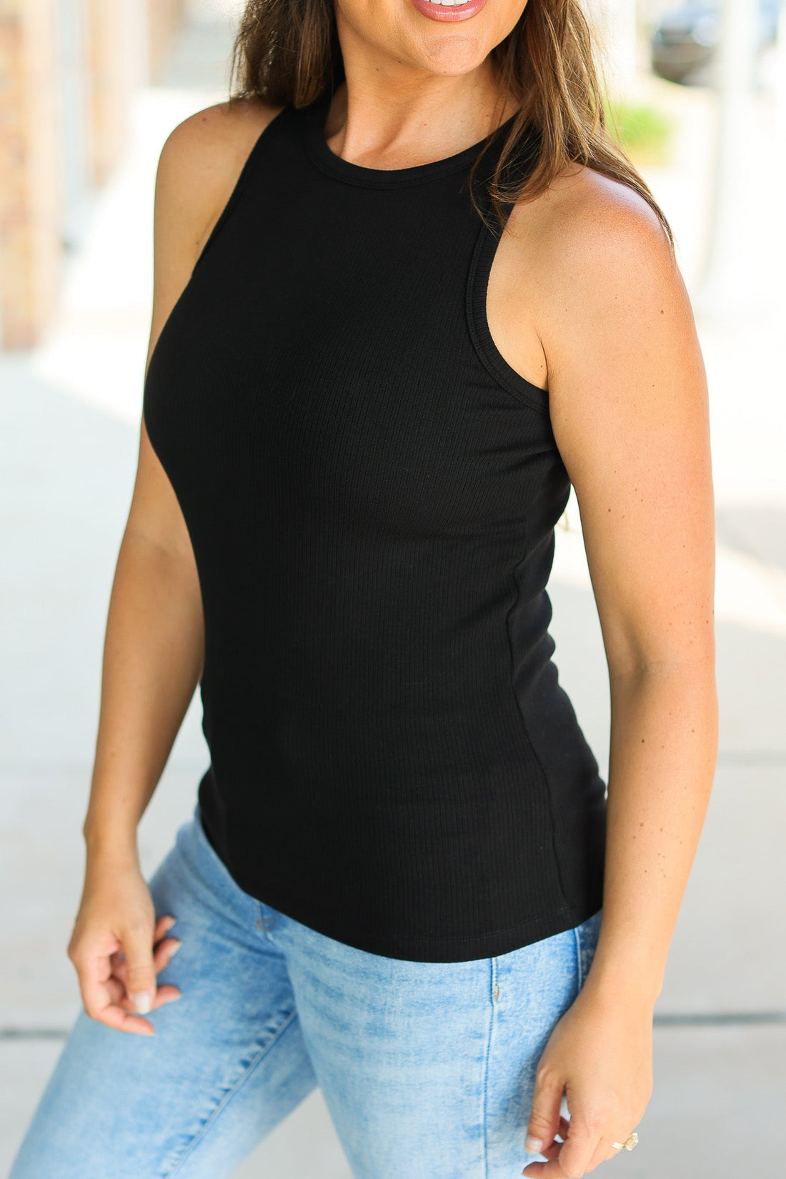 IN STOCK Tara Ribbed Tank - Black | Women&