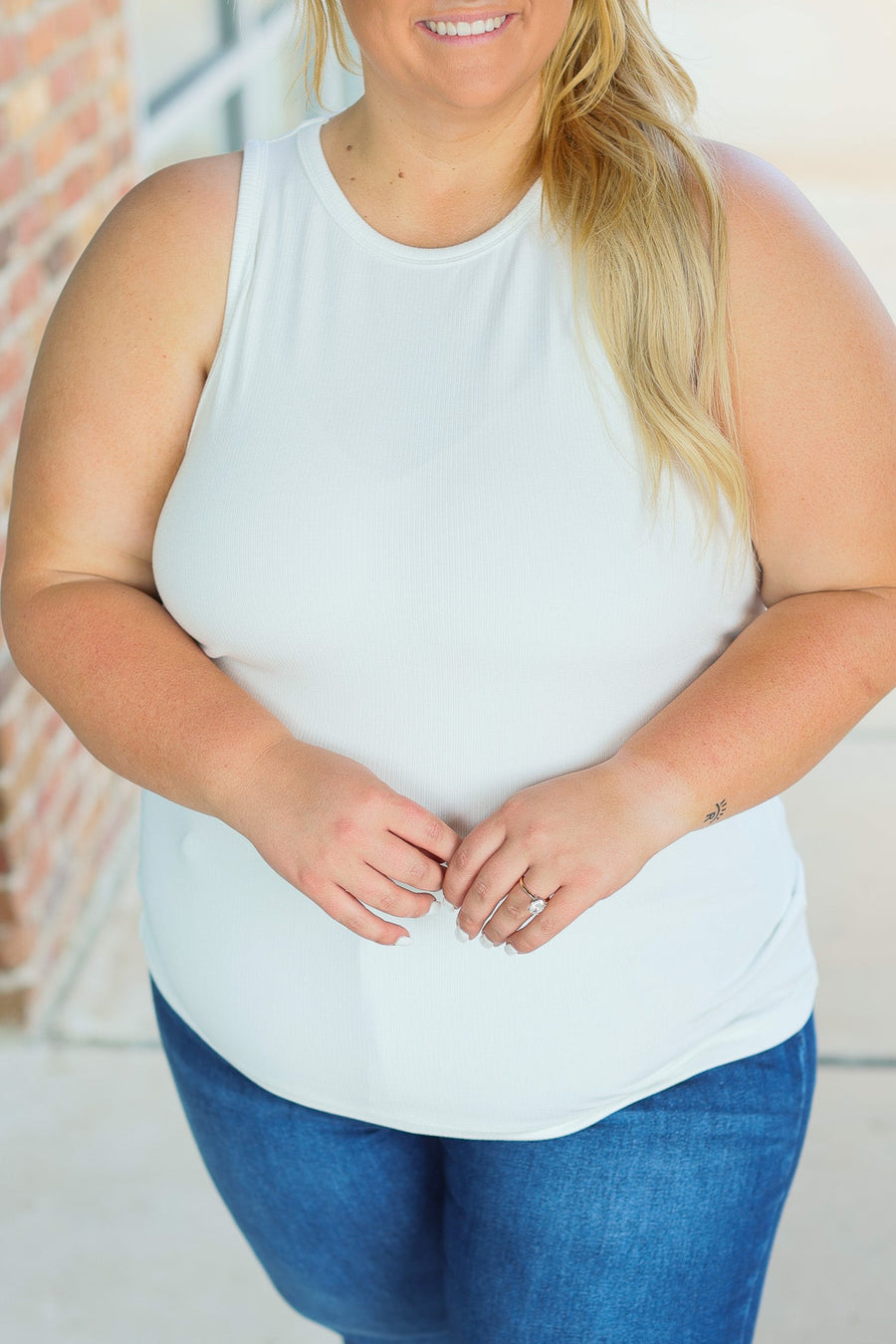 IN STOCK Tara Ribbed Tank - White | Women's Tank Top