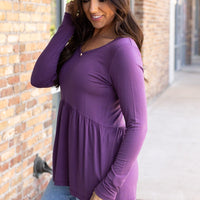 IN STOCK Long Sleeve Sarah Ruffle - Purple | Women's Top