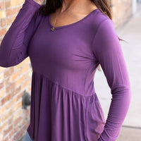 Long Sleeve Sarah Ruffle - Purple | Women's Top