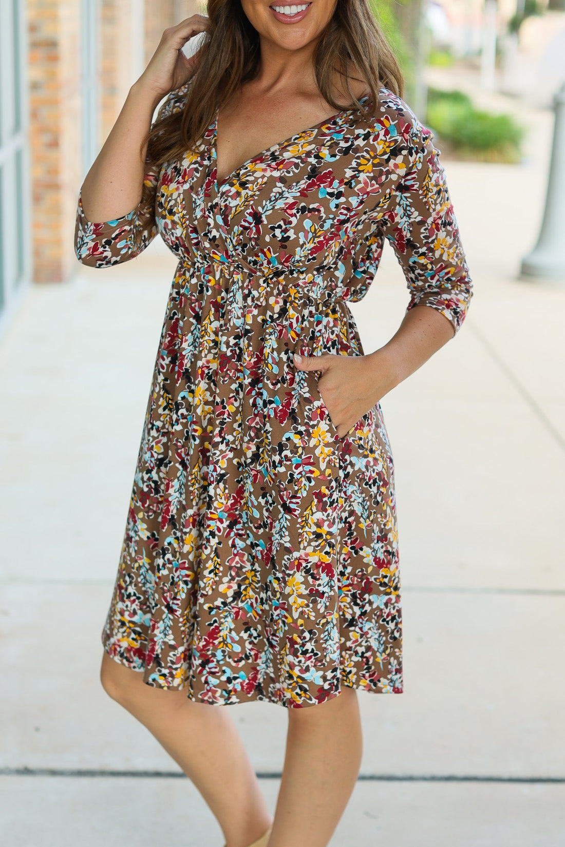 IN STOCK Taylor Dress - Mocha Floral | Women&