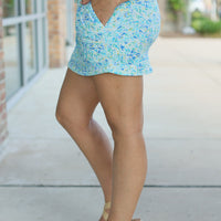 IN STOCK Sienna Skort - Aqua Micro Floral