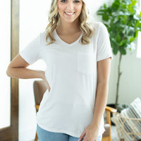 IN STOCK Sophie Pocket Tee - White | Women's Short Sleeve